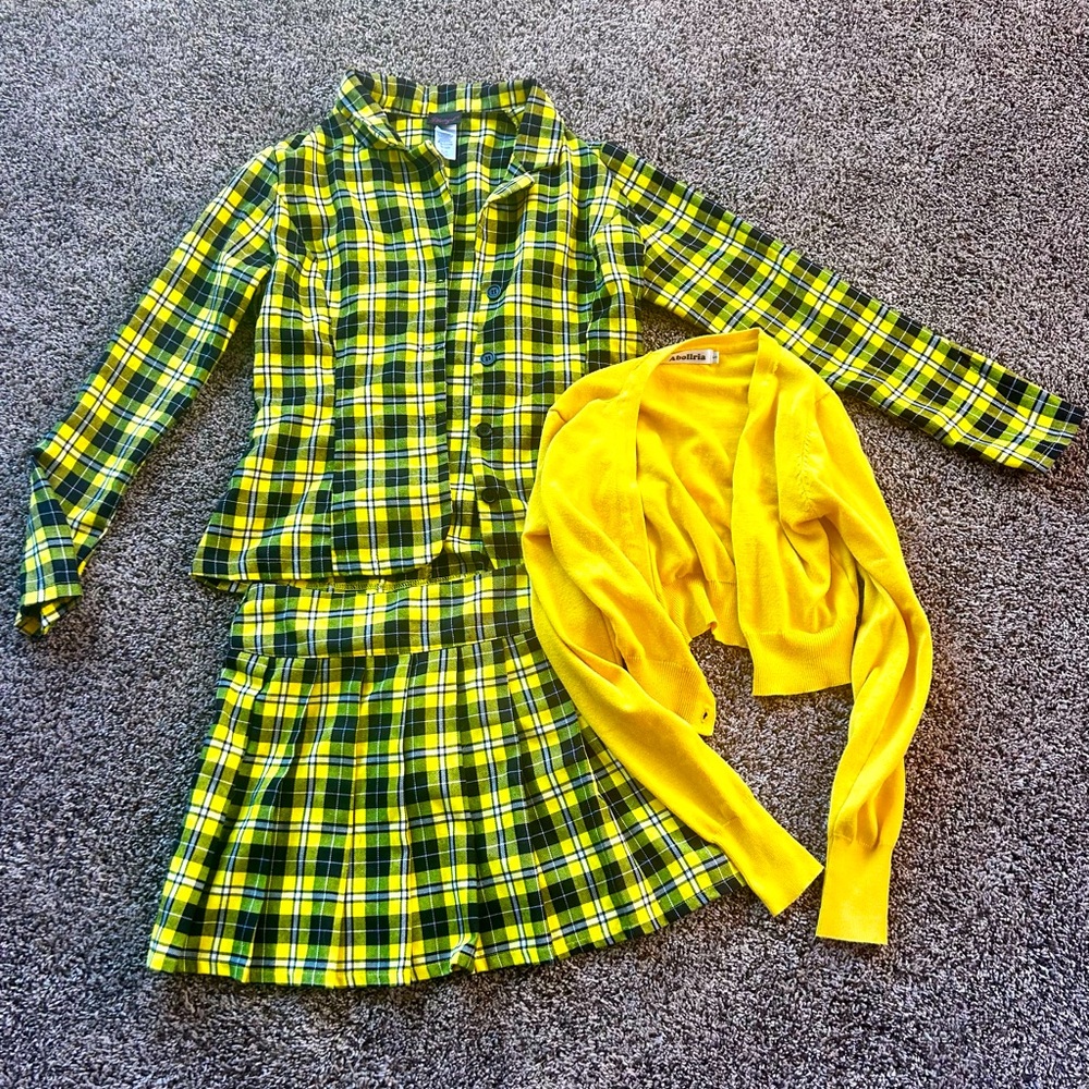 Dreamgirl Women's Yellow Plaid Clueless Cher Schoolgirl Halloween Costume
